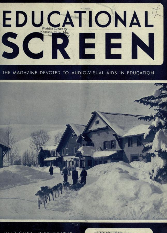 EDUCATIONAL SCREEN magazine side cover December 1941