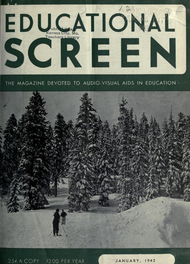 EDUCATIONAL SCREEN magazine side cover January 1942