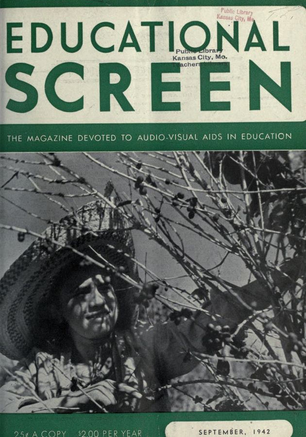 EDUCATIONAL SCREEN magazine side cover September 1942