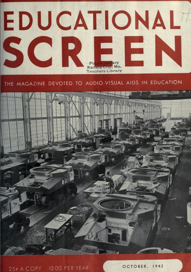 EDUCATIONAL SCREEN magazine side cover October 1942
