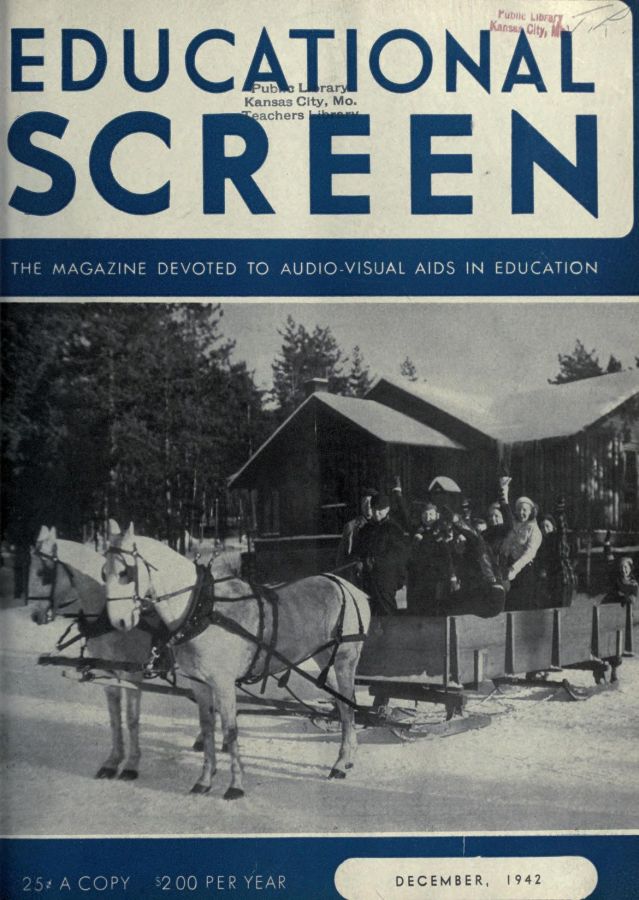 EDUCATIONAL SCREEN magazine side cover December 1942