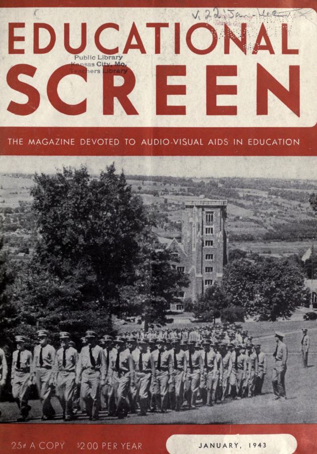 EDUCATIONAL SCREEN magazine side cover January 1943