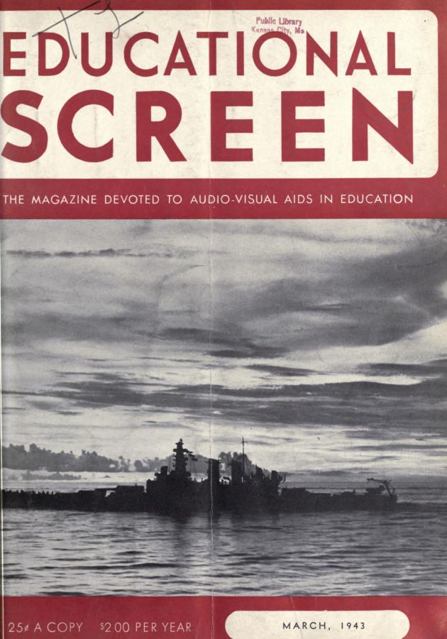 EDUCATIONAL SCREEN magazine side cover March 1943