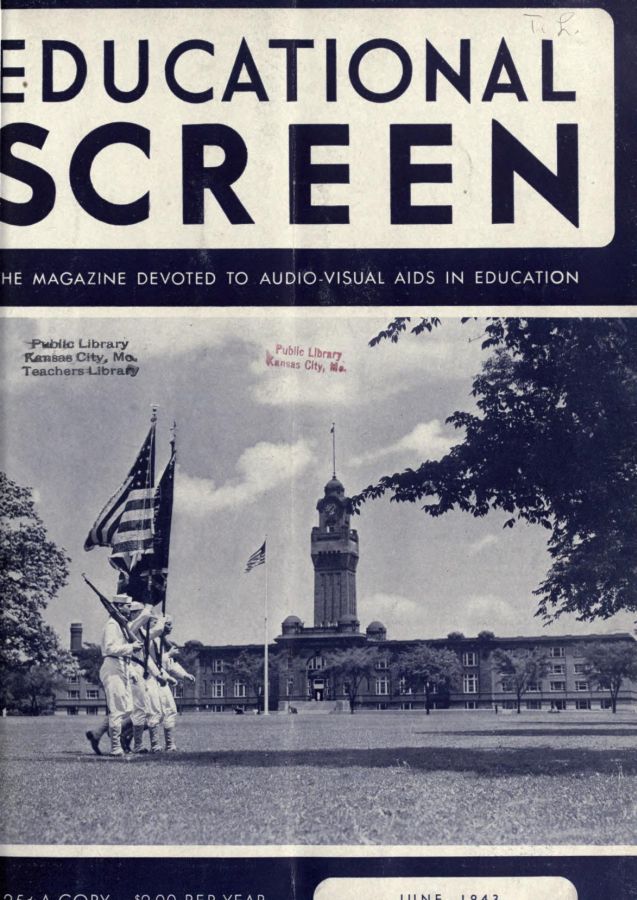 EDUCATIONAL SCREEN magazine side cover June 1943