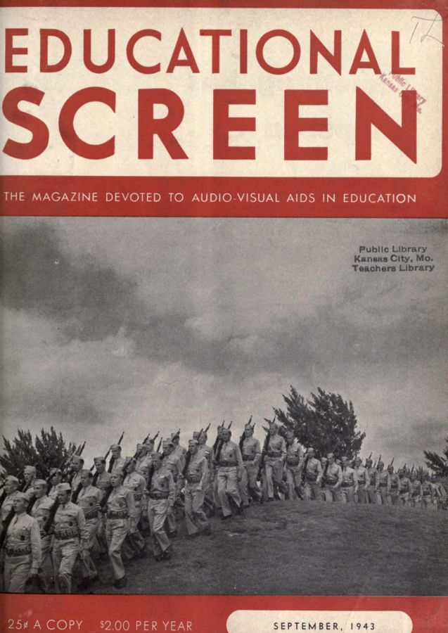 EDUCATIONAL SCREEN magazine side cover September 1943