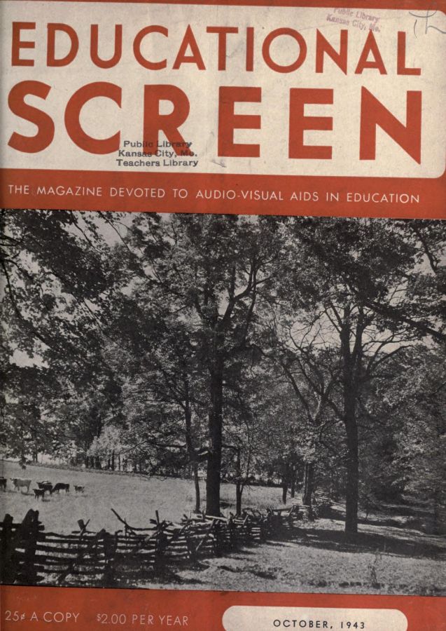 EDUCATIONAL SCREEN magazine side cover October 1943