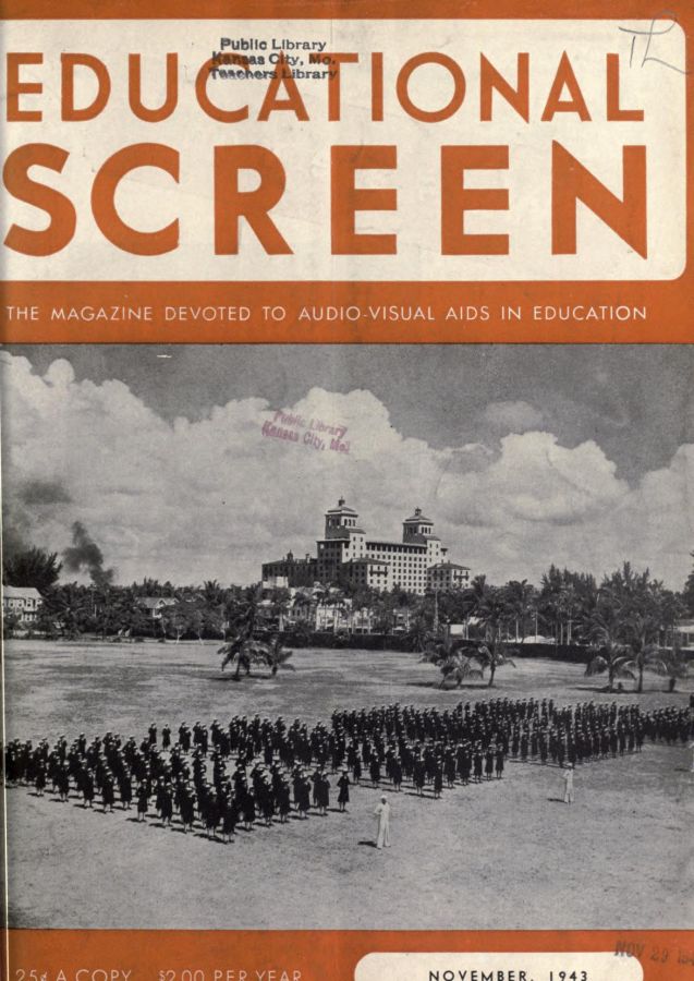 EDUCATIONAL SCREEN magazine side cover November 1943