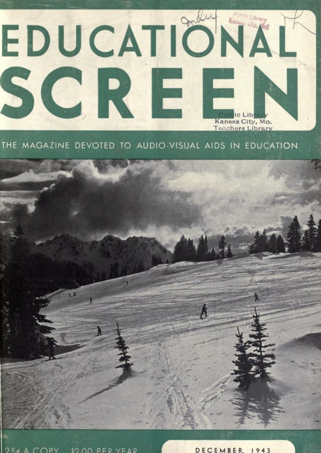 EDUCATIONAL SCREEN magazine side cover December 1943