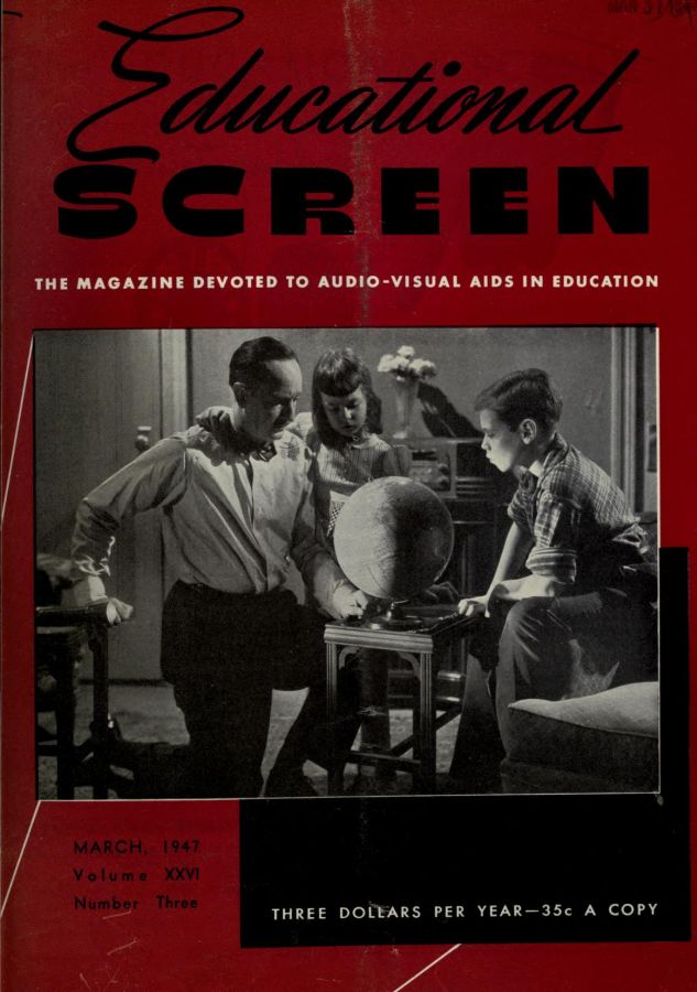 EDUCATIONAL SCREEN magazine side cover March 1947