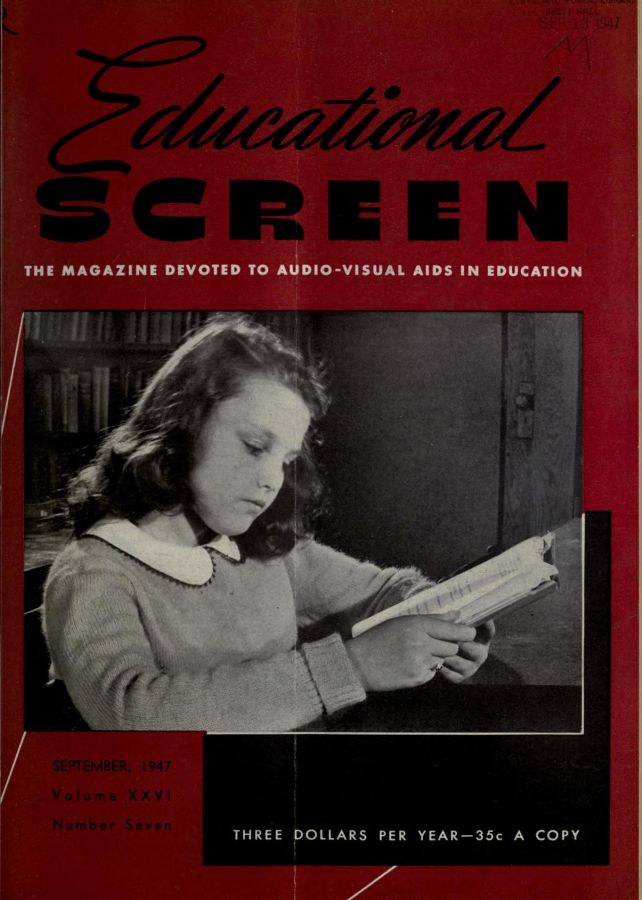 EDUCATIONAL SCREEN magazine side cover September 1947