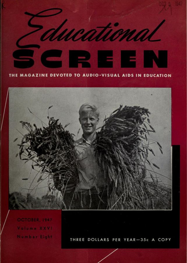 EDUCATIONAL SCREEN magazine side cover October 1947