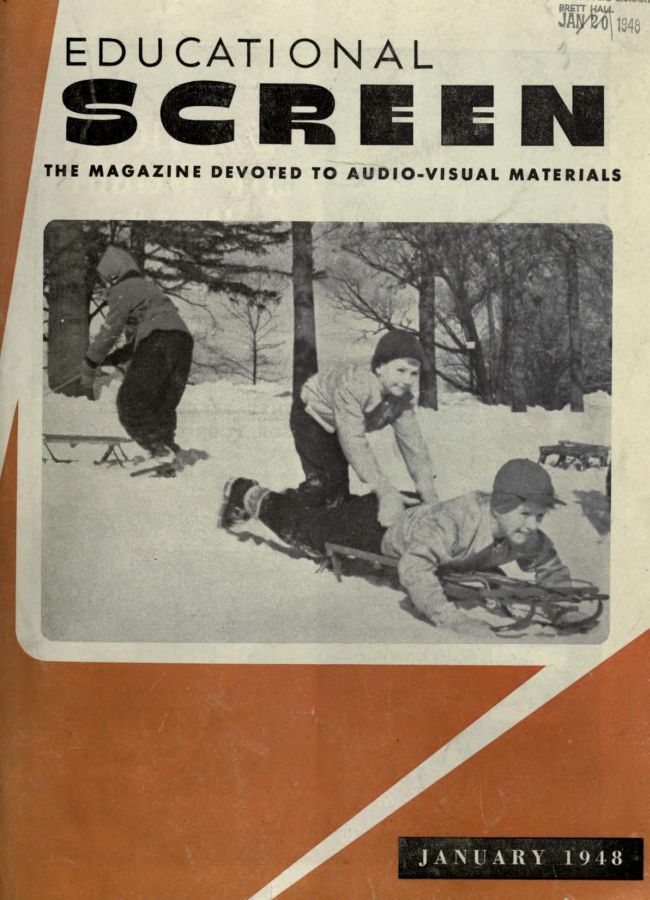 EDUCATIONAL SCREEN magazine side cover January 1948