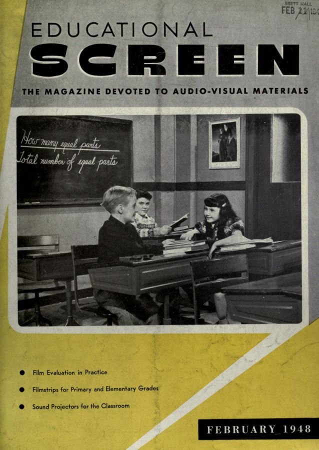 EDUCATIONAL SCREEN magazine side cover February 1948