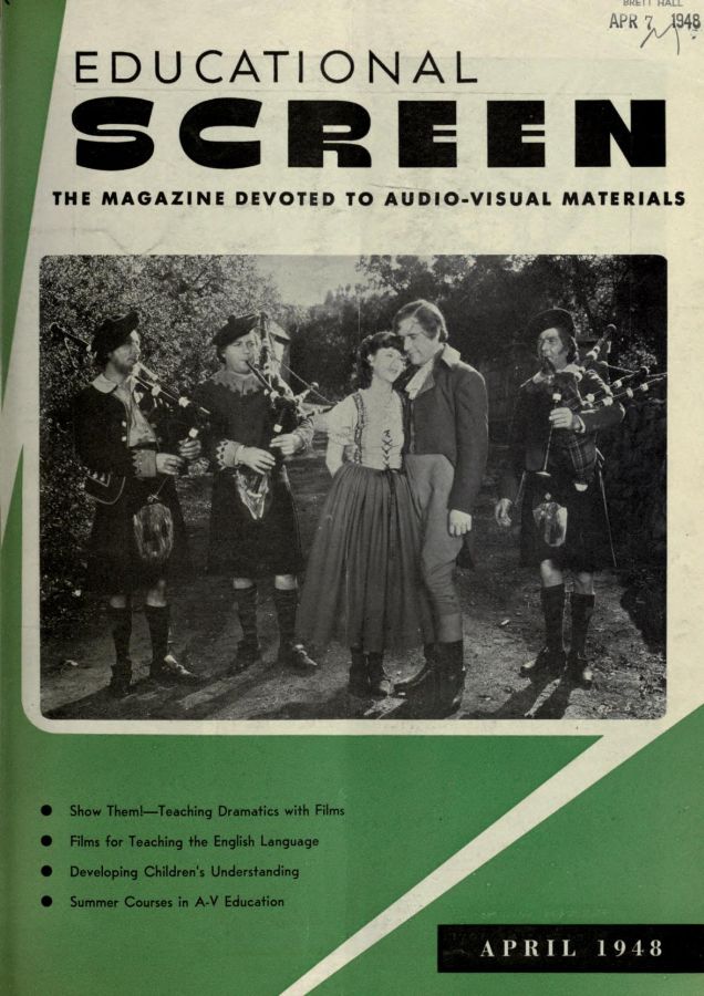 EDUCATIONAL SCREEN magazine side cover April 1948