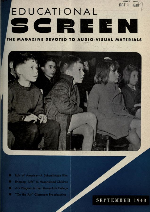 EDUCATIONAL SCREEN magazine side cover September 1948