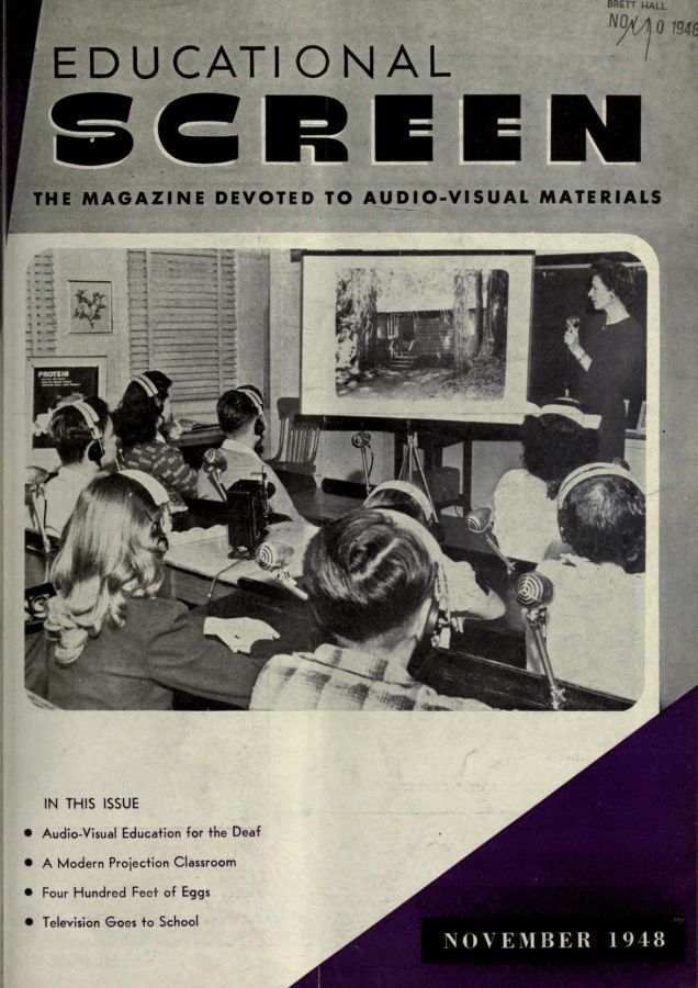 EDUCATIONAL SCREEN magazine side cover November 1948