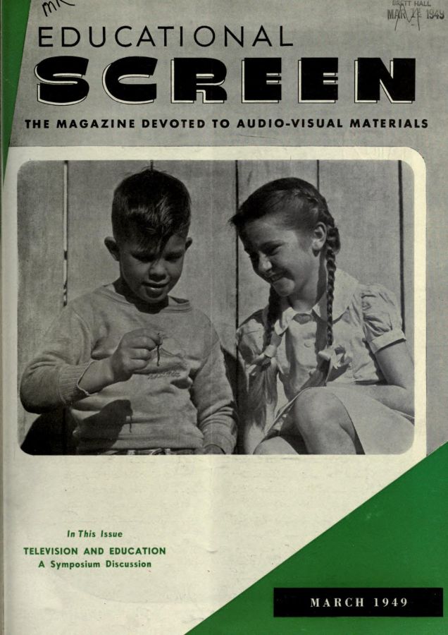 EDUCATIONAL SCREEN magazine side cover March 1949