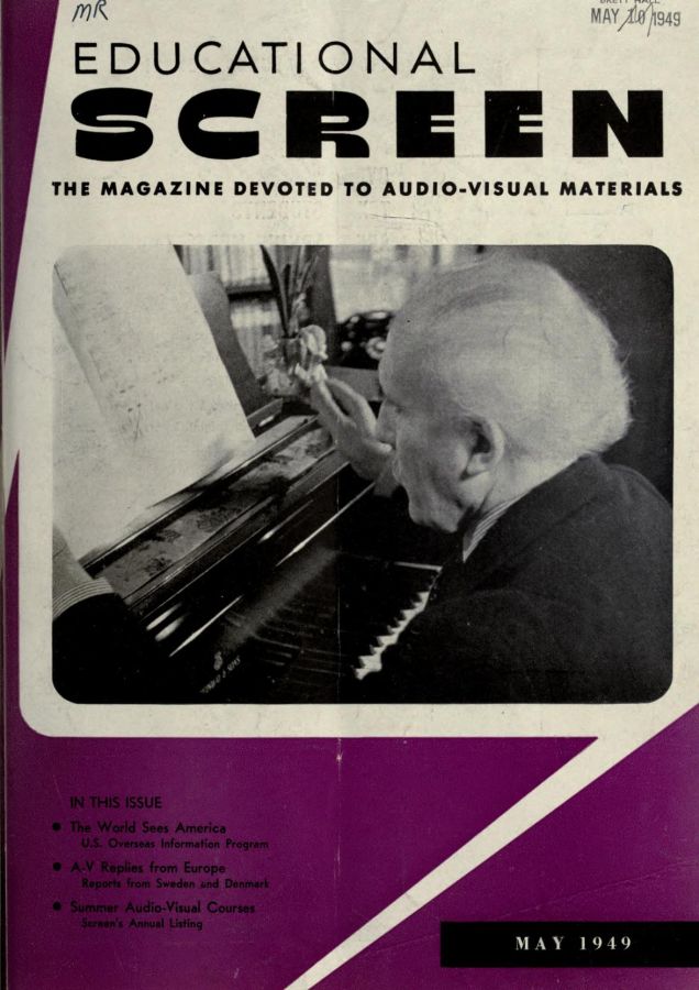 EDUCATIONAL SCREEN magazine side cover May 1949