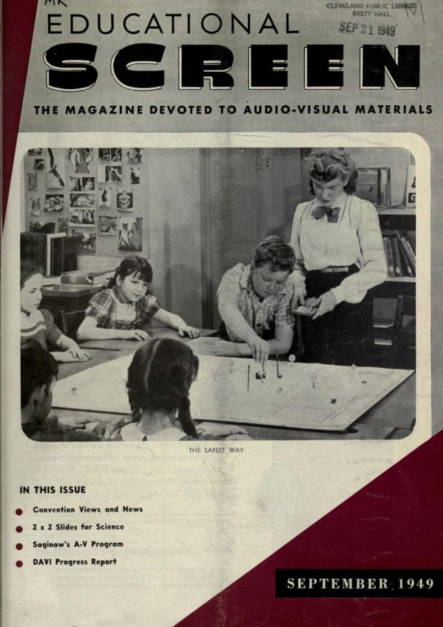 EDUCATIONAL SCREEN magazine side cover September 1949