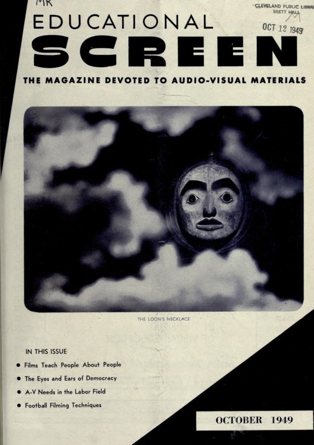 EDUCATIONAL SCREEN magazine side cover October 1949