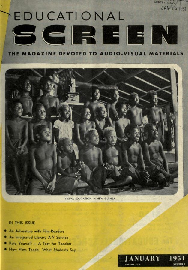 EDUCATIONAL SCREEN magazine side cover January 1951