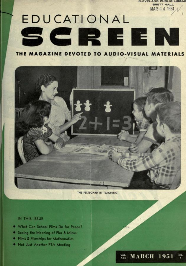 EDUCATIONAL SCREEN magazine side cover March 1951