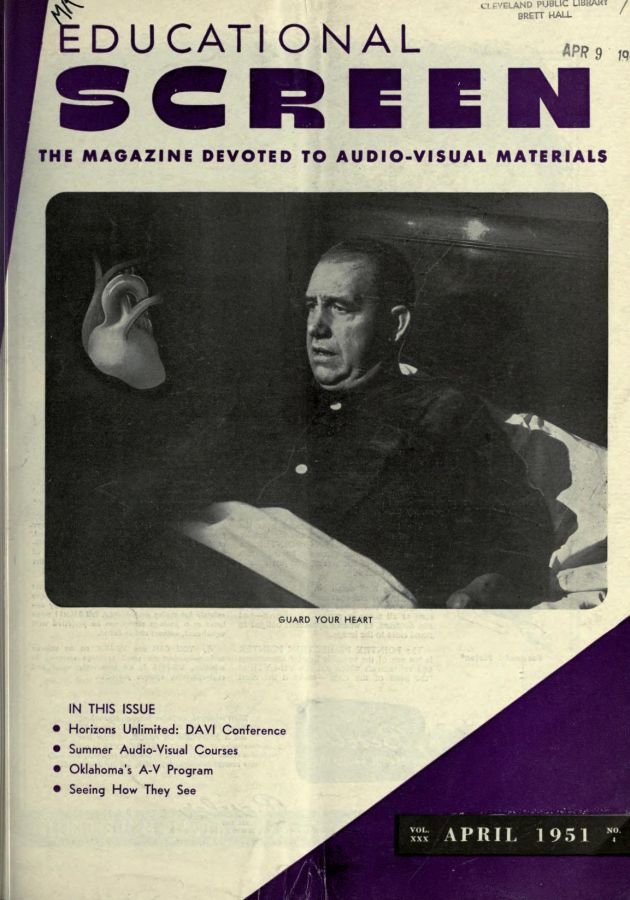 EDUCATIONAL SCREEN magazine side cover April 1951