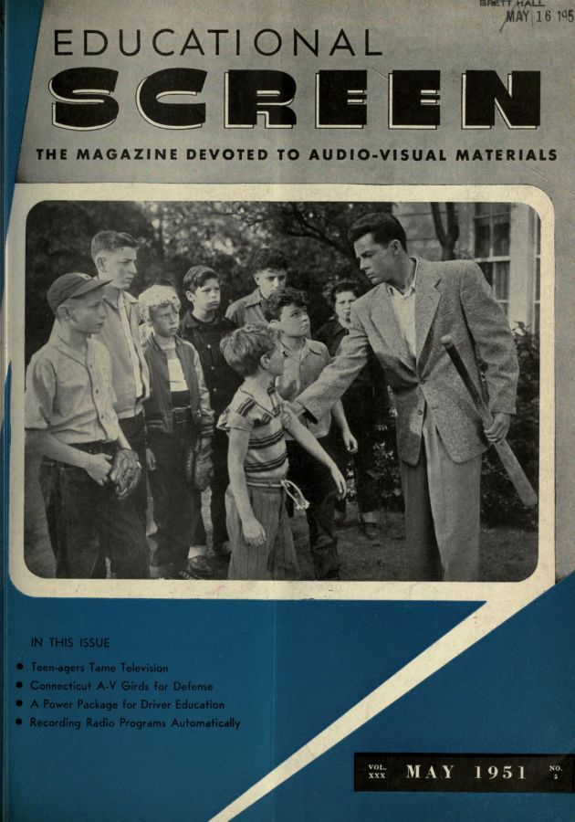 EDUCATIONAL SCREEN magazine side cover May 1951