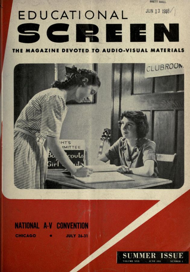 EDUCATIONAL SCREEN magazine side cover June 1951