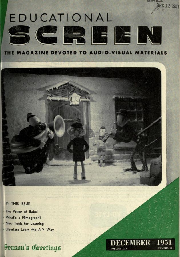 EDUCATIONAL SCREEN magazine side cover December 1951