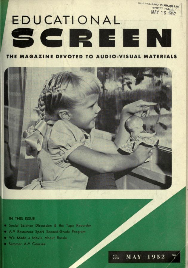 EDUCATIONAL SCREEN magazine side cover May 1952