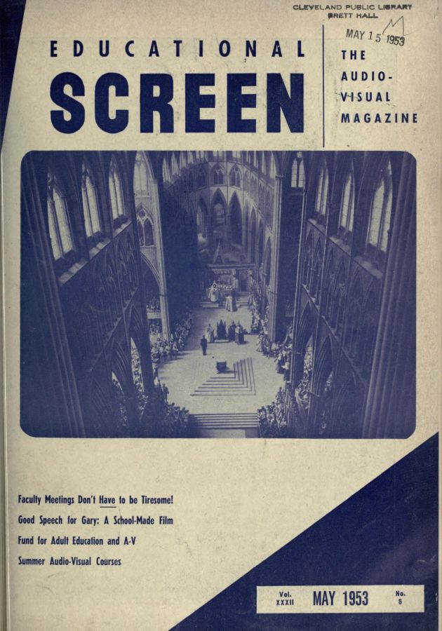 EDUCATIONAL SCREEN magazine side cover May 1953