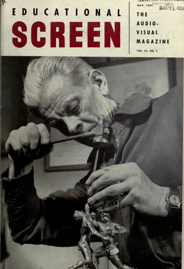 EDUCATIONAL SCREEN magazine side cover May 1954