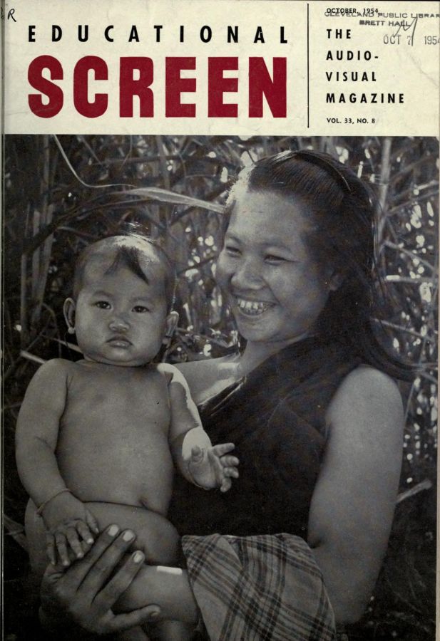 EDUCATIONAL SCREEN magazine side cover October 1954