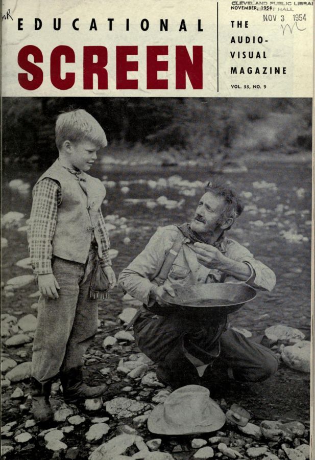 EDUCATIONAL SCREEN magazine side cover November 1954