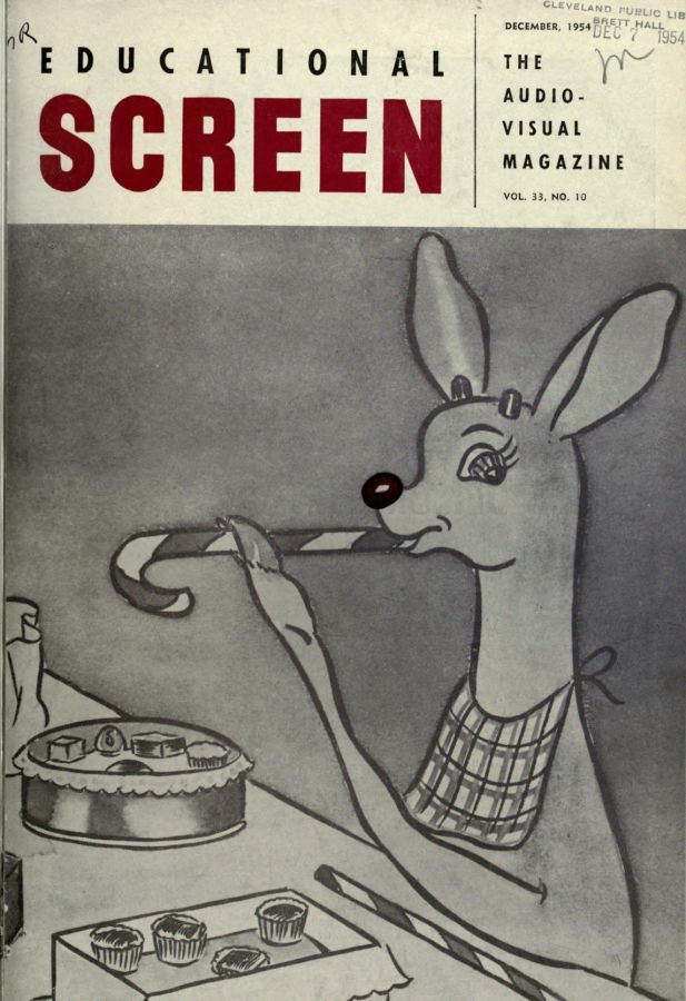 EDUCATIONAL SCREEN magazine side cover December 1954
