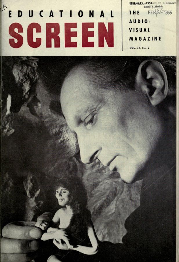 EDUCATIONAL SCREEN magazine side cover February 1955