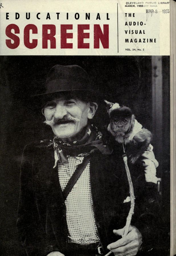 EDUCATIONAL SCREEN magazine side cover March 1955