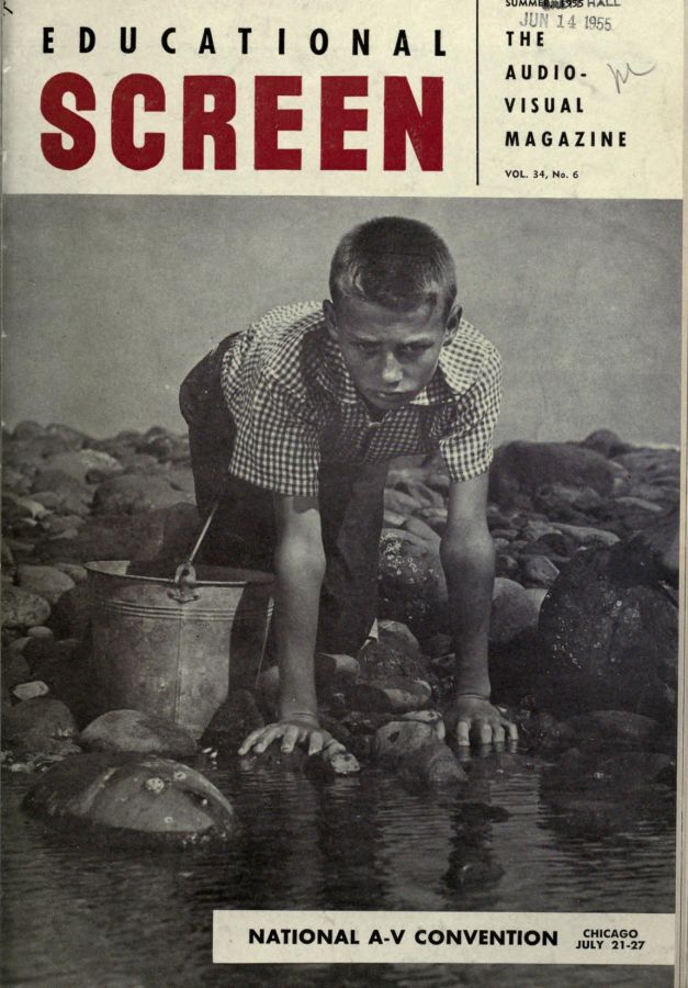 EDUCATIONAL SCREEN magazine side cover June 1955