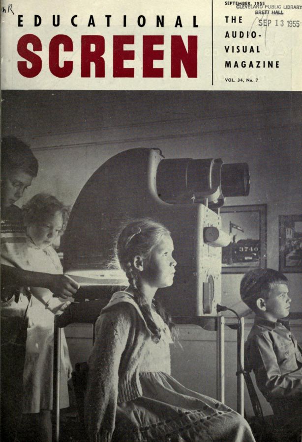 EDUCATIONAL SCREEN magazine side cover September 1955