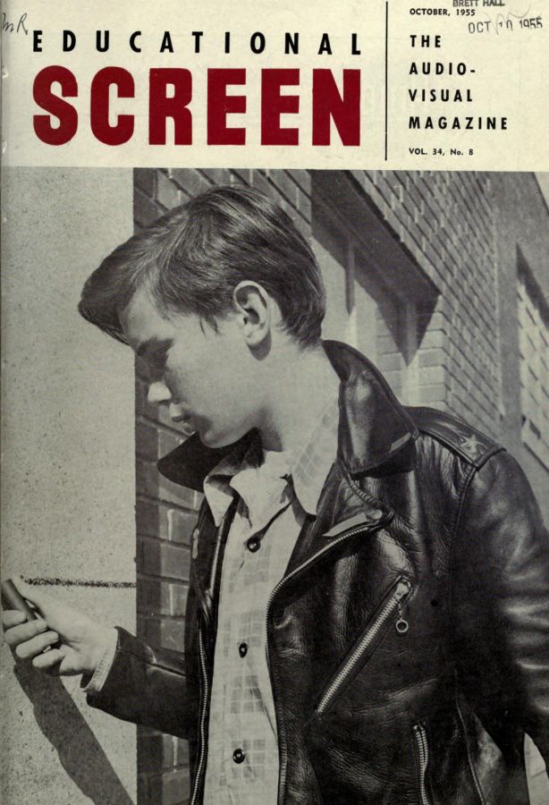 EDUCATIONAL SCREEN magazine side cover October 1955