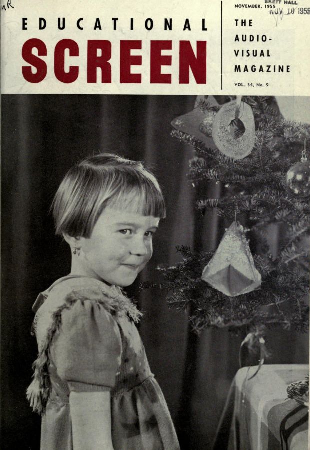 EDUCATIONAL SCREEN magazine side cover November 1955