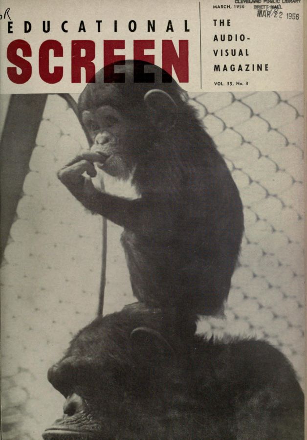 EDUCATIONAL SCREEN magazine side cover March 1956