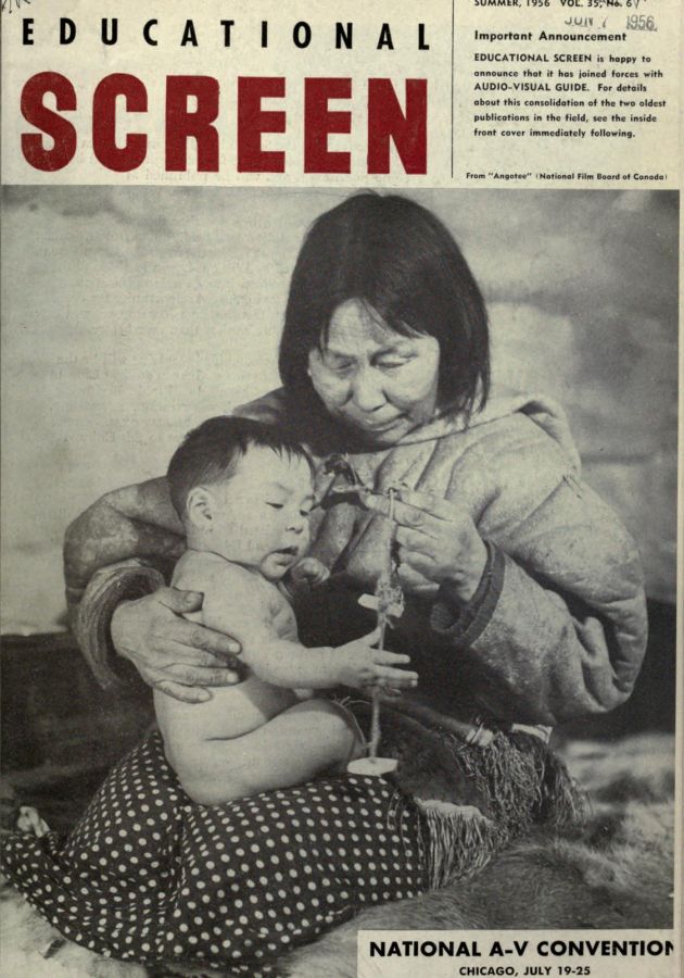 EDUCATIONAL SCREEN magazine side cover June 1956
