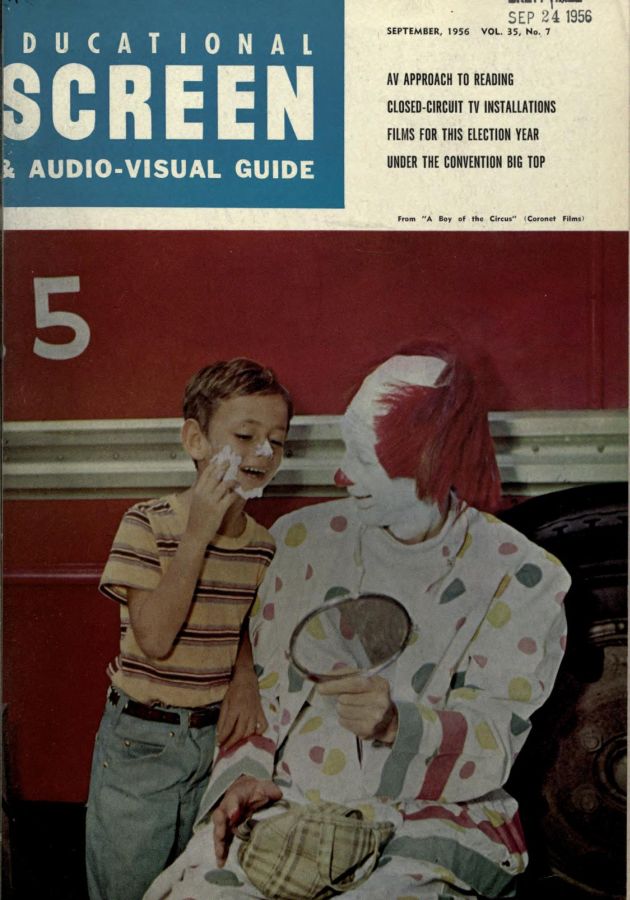 EDUCATIONAL SCREEN magazine side cover September 1956