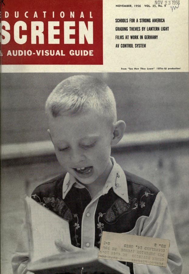 EDUCATIONAL SCREEN magazine side cover November 1956