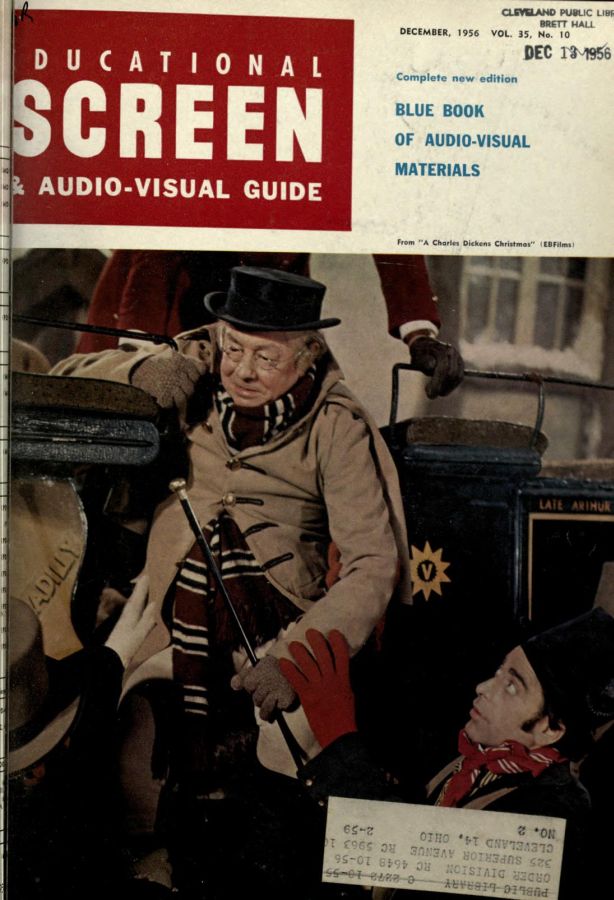 EDUCATIONAL SCREEN magazine side cover December 1956