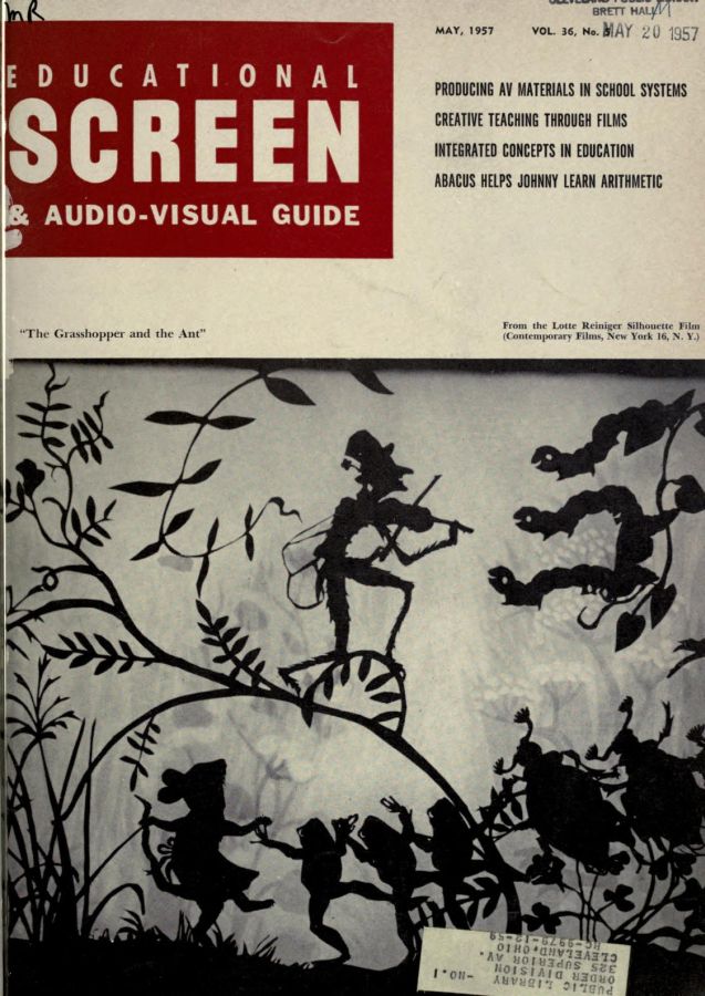 EDUCATIONAL SCREEN magazine side cover May 1957
