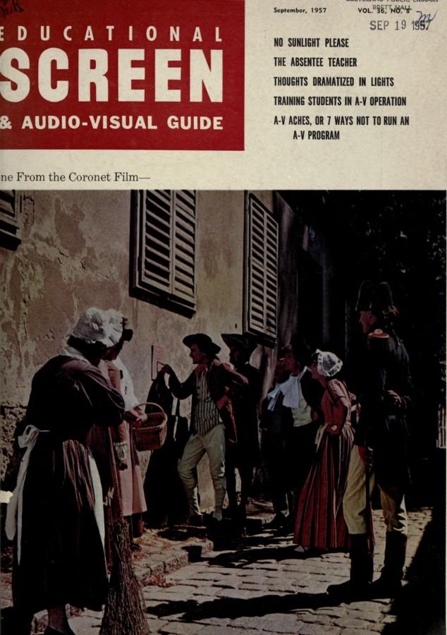 EDUCATIONAL SCREEN magazine side cover September 1957
