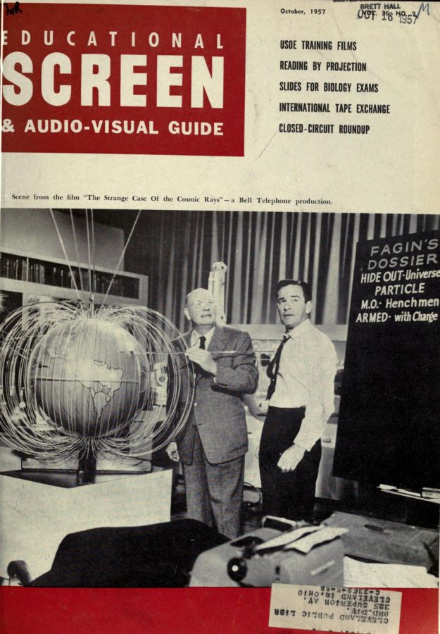 EDUCATIONAL SCREEN magazine side cover October 1957